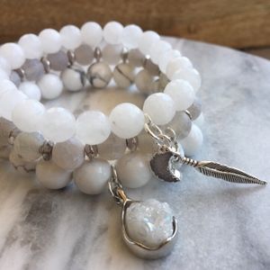 Simple Sanctuary Silver Stacking Bracelets